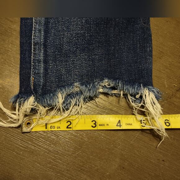 MOUSSY Vintage CHECOTAH SKINNY Distressed Dark Rinse Jeans Size 28 - Picture 9 of 16